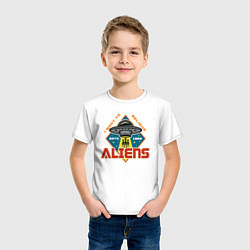 Футболка хлопковая детская Aliens, цвет: белый — фото 2