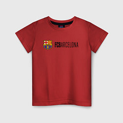 Футболка хлопковая детская Barcelona FC, цвет: красный