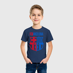 Футболка хлопковая детская Barcelona FC, цвет: тёмно-синий — фото 2
