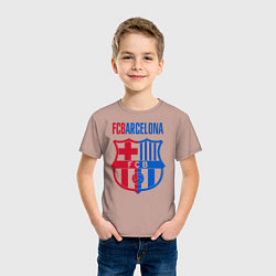 Футболка хлопковая детская Barcelona FC, цвет: пыльно-розовый — фото 2
