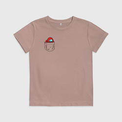 Футболка хлопковая детская Among us, цвет: пыльно-розовый