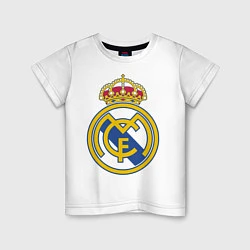 Футболка хлопковая детская Real Madrid FC, цвет: белый