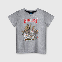 Футболка хлопковая детская Metallica, цвет: меланж