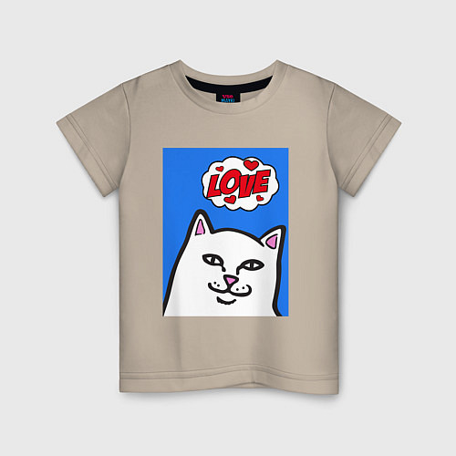 Детская футболка Love cat / Миндальный – фото 1