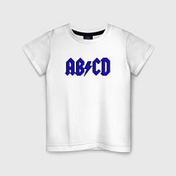 Футболка хлопковая детская ABCD надпись, цвет: белый
