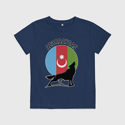 Футболка хлопковая детская Азербайджан, цвет: тёмно-синий