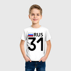 Футболка хлопковая детская RUS 31, цвет: белый — фото 2