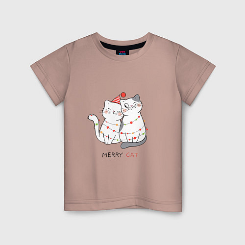 Детская футболка Merry Cat / Пыльно-розовый – фото 1