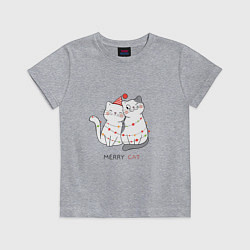 Футболка хлопковая детская Merry Cat, цвет: меланж