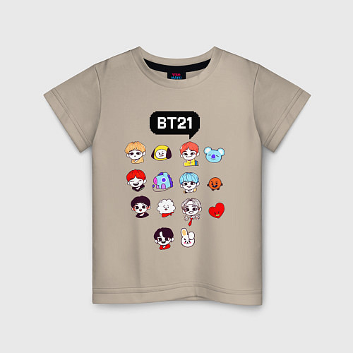 Детская футболка BTS BT21 / Миндальный – фото 1