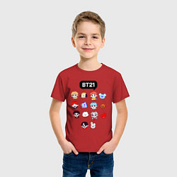 Футболка хлопковая детская BTS BT21, цвет: красный — фото 2