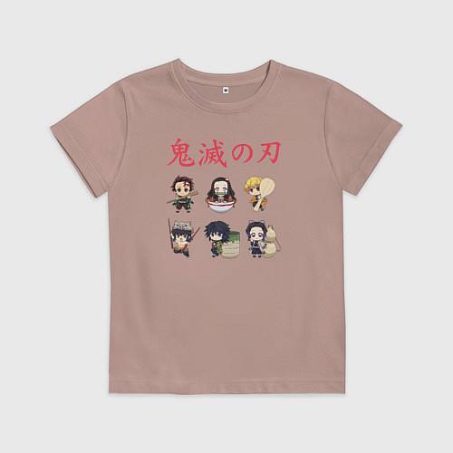 Детская футболка Клинок рассекающий демонов / Пыльно-розовый – фото 1