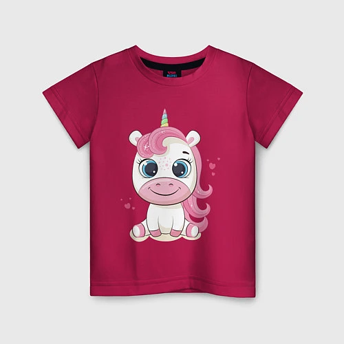 Детская футболка Unicorn Kid / Маджента – фото 1