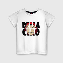 Футболка хлопковая детская Bella Ciao Z, цвет: белый