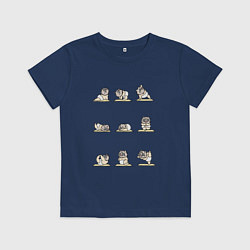 Футболка хлопковая детская ЙОГА ОТ ИНОСКЕ, цвет: тёмно-синий