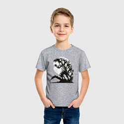 Футболка хлопковая детская Годзилла, цвет: меланж — фото 2
