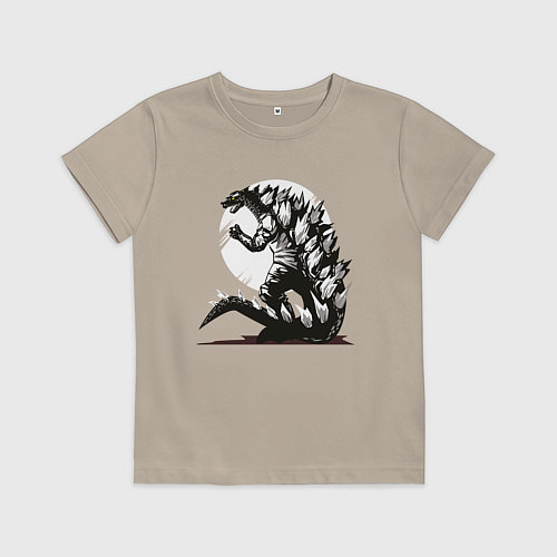 Детская футболка Годзилла / Миндальный – фото 1