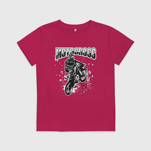 Детская футболка Мотокросс / Маджента – фото 1