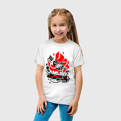Футболка хлопковая детская CYBERPUNK 2077 SAMURAI, цвет: белый — фото 2