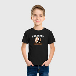 Футболка хлопковая детская Karasuno volleyball, цвет: черный — фото 2