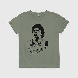 Футболка хлопковая детская Diego Maradona, цвет: авокадо