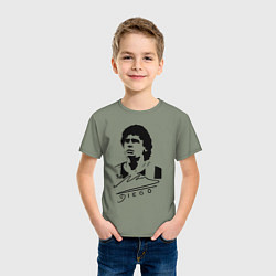 Футболка хлопковая детская Diego Maradona, цвет: авокадо — фото 2