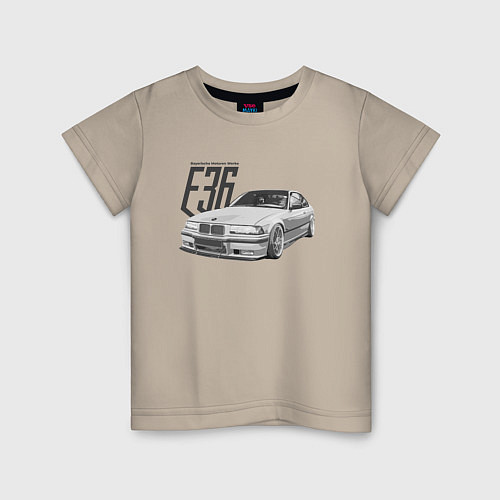 Детская футболка BMW E36 / Миндальный – фото 1