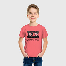 Футболка хлопковая детская OLD SCHOOL, цвет: коралловый — фото 2