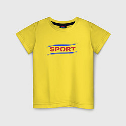 Футболка хлопковая детская Sport, цвет: желтый