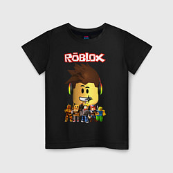 Футболка хлопковая детская ROBLOX, цвет: черный