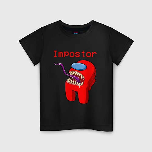 Детская футболка AMONG US - IMPOSTOR / Черный – фото 1