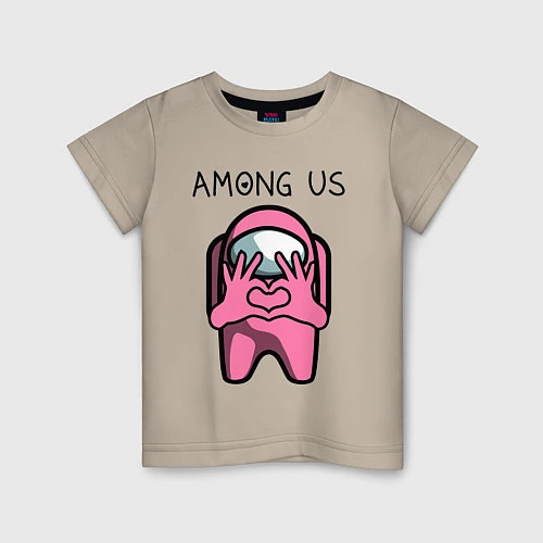 Детская футболка AMONG US - СЕРДЕЧКО / Миндальный – фото 1
