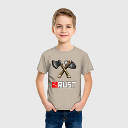 Футболка хлопковая детская RUST, цвет: миндальный — фото 2