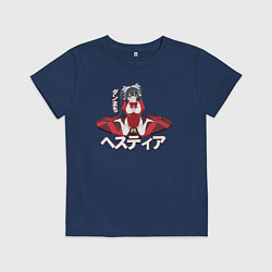 Футболка хлопковая детская Гестия, цвет: тёмно-синий