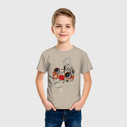 Футболка хлопковая детская Музыка, цвет: миндальный — фото 2