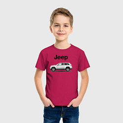Футболка хлопковая детская Jeep, цвет: маджента — фото 2