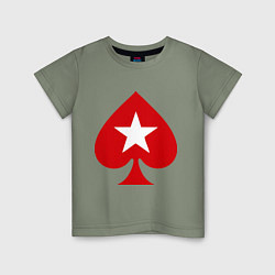 Футболка хлопковая детская Покер Пики Poker Stars, цвет: авокадо