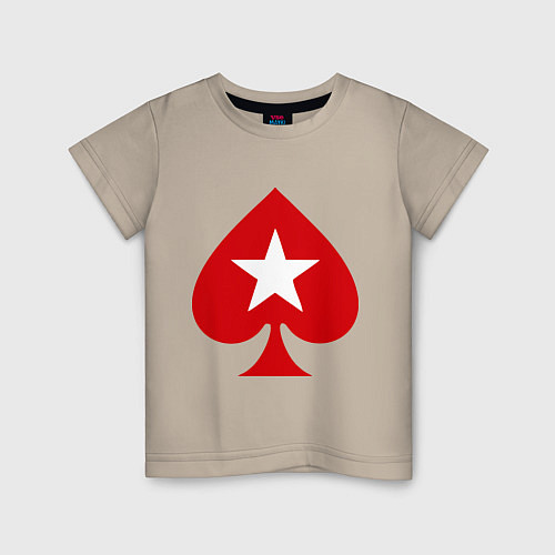 Детская футболка Покер Пики Poker Stars / Миндальный – фото 1