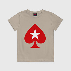 Футболка хлопковая детская Покер Пики Poker Stars, цвет: миндальный