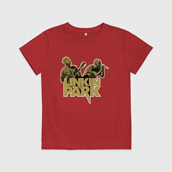 Футболка хлопковая детская Линкин Парк, цвет: красный
