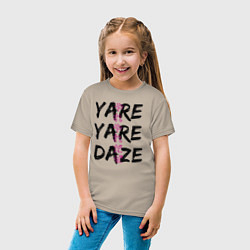 Футболка хлопковая детская YARE YARE DAZE, цвет: миндальный — фото 2