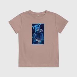 Футболка хлопковая детская Aqua, цвет: пыльно-розовый