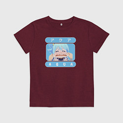 Футболка хлопковая детская Aqua, цвет: меланж-бордовый