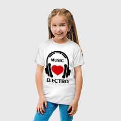 Футболка хлопковая детская Electro Music is Love, цвет: белый — фото 2