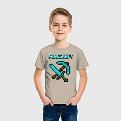 Футболка хлопковая детская Minecraft, цвет: миндальный — фото 2