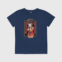 Футболка хлопковая детская Мегумин и Чомусуке, цвет: тёмно-синий