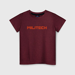 Футболка хлопковая детская Militech, цвет: меланж-бордовый