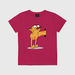 Футболка хлопковая детская Котопес, цвет: маджента