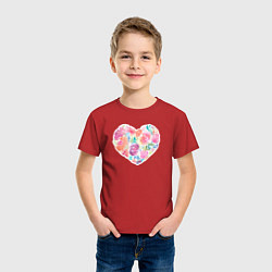 Футболка хлопковая детская Love, цвет: красный — фото 2