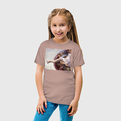 Футболка хлопковая детская Искусство, цвет: пыльно-розовый — фото 2